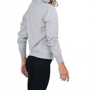 NEW BODY WRAPPERS lightweight vegan cashmere hooded shirt in grey